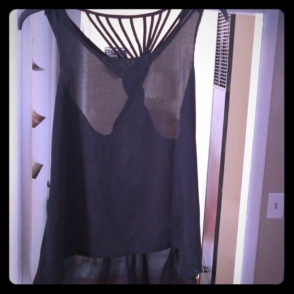 Sheer black top